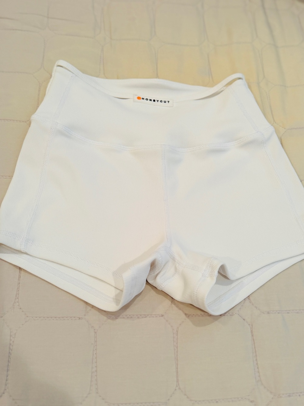HONEYCUT Women's XXS White High-Rise Dancewear Shorts